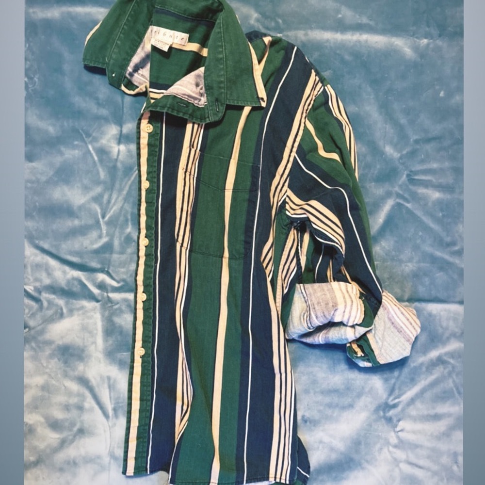 Striped button-up: comfy workwear